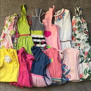 Girls Mixed Dress & Top Lot - Bright Floral, Pink, Green